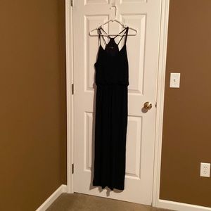 Strappy black maxi dress